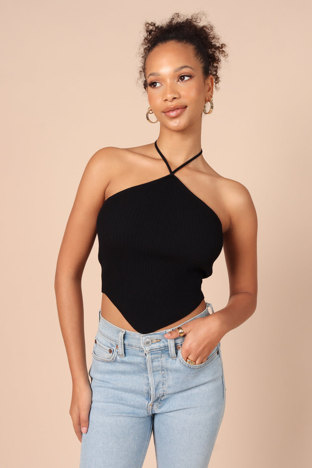 Cropped halter top - Black, Guts & Gusto