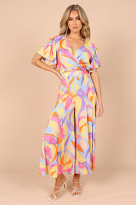 Petal and Pup USA TOPS Luis V Neck Cropped Top - Blue Multi