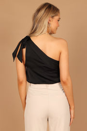 Petal and Pup USA TOPS Maryanne One Shoulder Top - Black