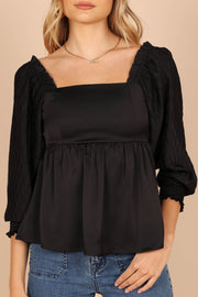 Summer Time Jersey Babydoll Tunic in Black
