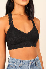 Petal and Pup USA TOPS Whitney Lace Racerback Bralette - Black
